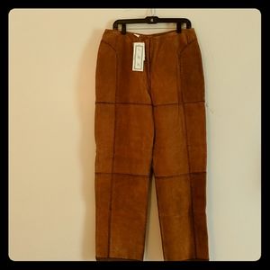 BRAND NEW SUEDE WALNUT BROWN PANTS! SIZE 14